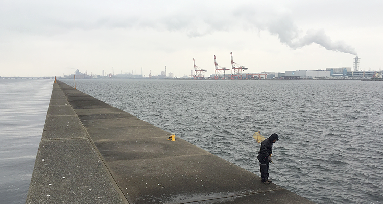 どう見て真冬モードの川崎新堤