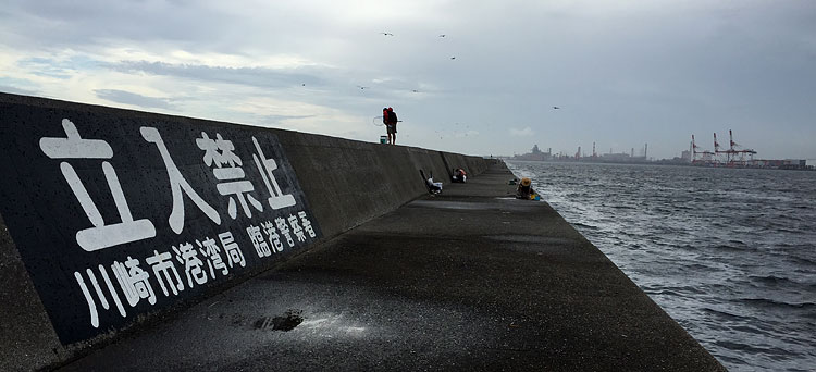台風後の川崎新堤